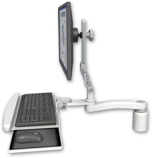 [UL510-D3-KDB-A1] AccessMount™ Ultra 510 LCD desk mount with a 3" riser, a wrist-rest keyboard tray, and an 11" arm