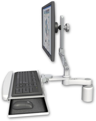 [UL510-D3-KDB-AS1] AccessMount™ Ultra 510 LCD desk mount with a 3" riser, a wrist-rest keyboard tray, and an 6" arm