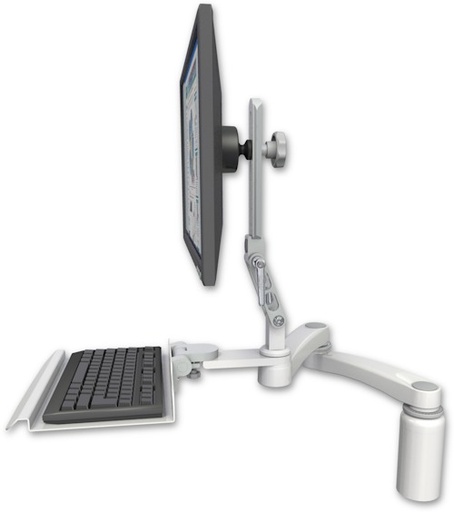 [UL510-D5-KD12-A2] AccessMount™ Ultra 510 LCD desk mount with a 5" riser, a 12" keyboard tray, and a 20" double-arm