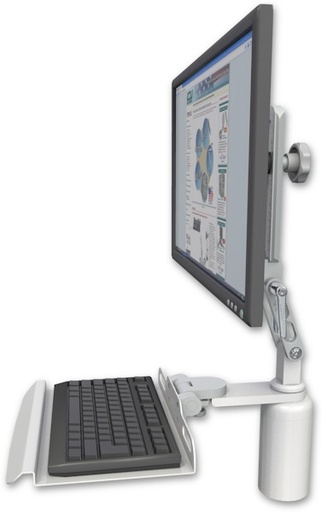 [UL510-D5-KD12] AccessMount™ Ultra 510 LCD desk mount with a 5" riser and a 12" keyboard tray