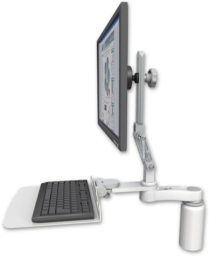 [UL510-D5-KD12F-AS1] AccessMount™ Ultra 510 LCD desk mount with a 5" riser, a 12" flat keyboard tray, and an 6" arm