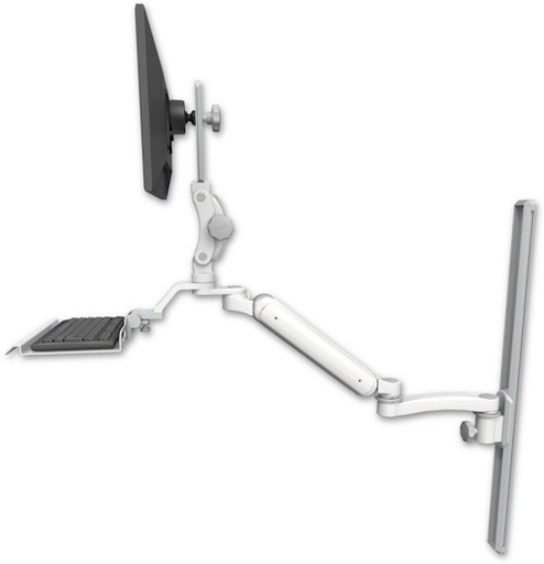 [UL182P-T36-KU12-A1] AccessMount™ Ultra 182 Arm with Paralink monitor mount mount on a 36" wall track slider, a 12" keyboard tray, and an 11" arm