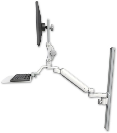 [UL182P-T36-KU12F-AS1] AccessMount™ Ultra 182 Arm with Paralink monitor mount mount on a 36" wall track slider, a 12" flat keyboard tray, and an 6" arm