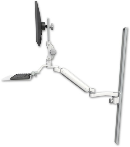 [UL182P-T50-KU12F-A1] AccessMount™ Ultra 182 Arm with Paralink monitor mount mount on a 50" wall track slider, a 12" flat keyboard tray, and an 11" arm