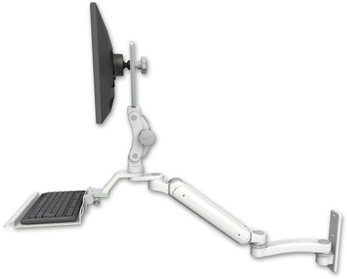 [UL182P-W3-KU12-A1] AccessMount™ Ultra 182 Arm with Paralink monitor mount wall mount, a 12" keyboard tray, and an 11" arm