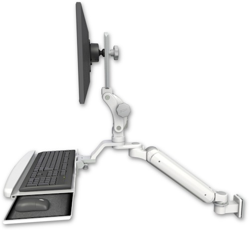 [UL182P-W5-KUB] AccessMount™ Ultra 182 Arm with Paralink monitor mount 3.5" wall mount and a wrist-rest keyboard tray