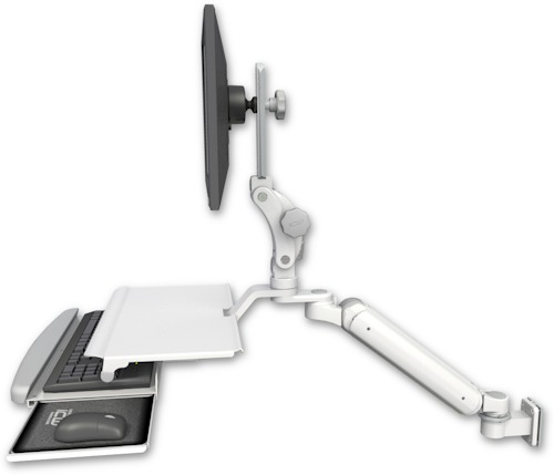 [UL182P-W5-KUS] AccessMount™ Ultra 182 Arm with Paralink monitor mount 3.5" wall mount and a work surface tray and slide-out keyboard tray
