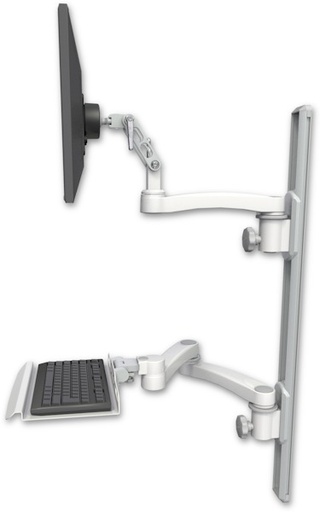 [UL500-T36D-KU12-A3] AccessMount™ Ultra 500 LCD mount on a 36" wall track with separate arms, a 12" keyboard tray, and an 11" arm and 20" double-arm