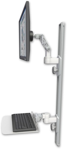 [UL500-T36D-KU12F] AccessMount™ Ultra 500 LCD mount on a 36" wall track with separate arms and a 12" flat keyboard tray