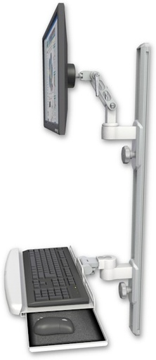[UL500-T36D-KUB] AccessMount™ Ultra 500 LCD mount on a 36" wall track with separate arms and a wrist-rest keyboard tray