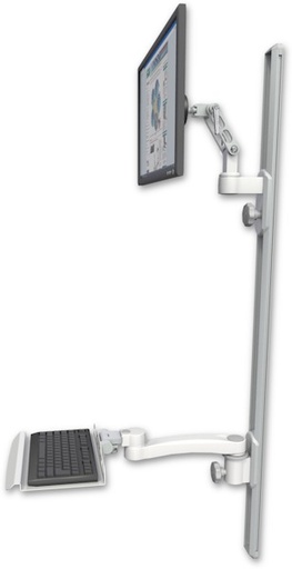 [UL500-T50D-KU12-A1] AccessMount™ Ultra 500 LCD mount on a 50" wall track with separate arms, a 12" keyboard tray, and an 11" arm