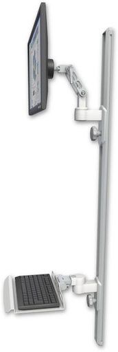 [UL500-T50D-KU12] AccessMount™ Ultra 500 LCD mount on a 50" wall track with separate arms and a 12" keyboard tray