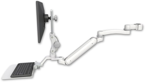 [UL182IP-P17-KU12F-A1] AccessMount™ Inverted Ultra 182 Arm with Paralink monitor mount mount for a 1.75" pole, a 12" flat keyboard tray, and an 11" arm