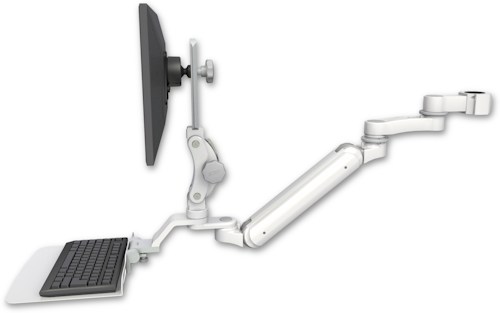 [UL182IP-P17-KU12F-AS1] AccessMount™ Inverted Ultra 182 Arm with Paralink monitor mount mount for a 1.75" pole, a 12" flat keyboard tray, and an 6" arm