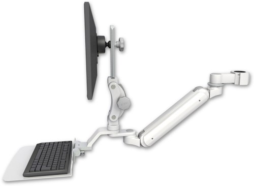 [UL182IP-P17-KU12F] AccessMount™ Inverted Ultra 182 Arm with Paralink monitor mount mount for a 1.75" pole and a 12" flat keyboard tray