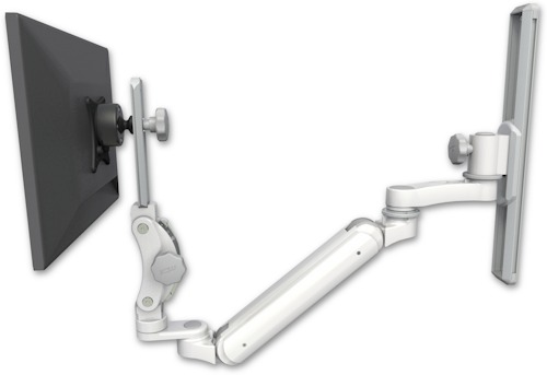 [UL182IP-T19-AS1] AccessMount™ Inverted Ultra 182 Arm with Paralink monitor mount mount on a 19" wall track slider and an 6" arm