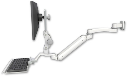 [UL182IP-W5-KU12-A1] AccessMount™ Inverted Ultra 182 Arm with Paralink monitor mount 3.5" wall mount, a 12" keyboard tray, and an 11" arm