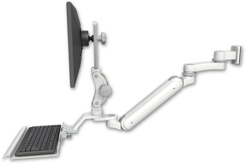 [UL182IP-W5-KU12-AS1] AccessMount™ Inverted Ultra 182 Arm with Paralink monitor mount 3.5" wall mount, a 12" keyboard tray, and an 6" arm