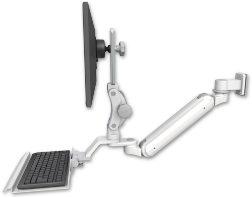 [UL182IP-W5-KU12] AccessMount™ Inverted Ultra 182 Arm with Paralink monitor mount 3.5" wall mount and a 12" keyboard tray