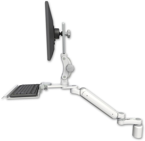 [UL182P-D3-KD12-AS1] AccessMount™ Ultra 182 Arm with Paralink monitor mount desk mount, a 3" riser, a 12" keyboard tray, and an 6" arm