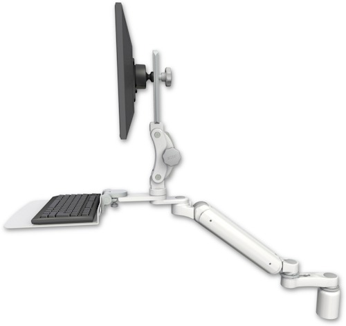 [UL182P-D3-KD12F-AS1] AccessMount™ Ultra 182 Arm with Paralink monitor mount desk mount, a 3" riser, a 12" flat keyboard tray, and an 6" arm
