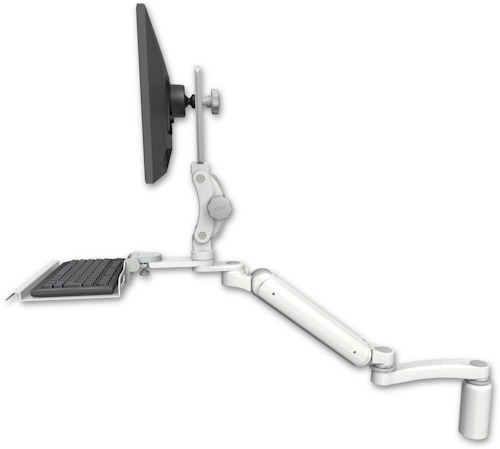[UL182P-D5-KD12-A1] AccessMount™ Ultra 182 Arm with Paralink monitor mount desk mount, a 5" riser, a 12" keyboard tray, and an 11" arm