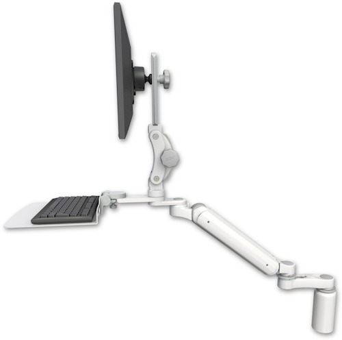 [UL182P-D5-KD12F-AS1] AccessMount™ Ultra 182 Arm with Paralink monitor mount desk mount, a 5" riser, a 12" flat keyboard tray, and an 6" arm
