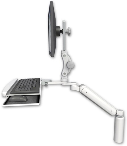 [UL182P-D7-KDB] AccessMount™ Ultra 182 Arm with Paralink monitor mount desk mount, a 7.5" riser, and a wrist-rest keyboard tray