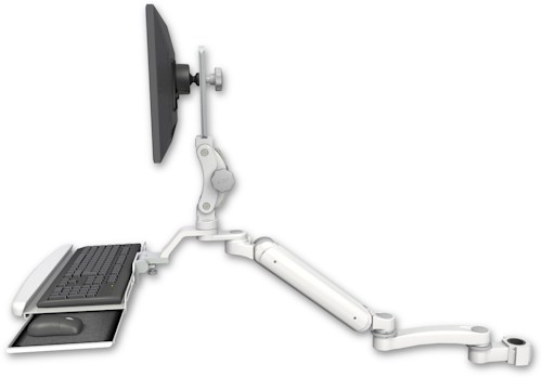[UL182P-P15-KUB-A1] AccessMount™ Ultra 182 Arm with Paralink monitor mount mount for a 1.5" pole, a wrist-rest keyboard tray, and an 11" arm
