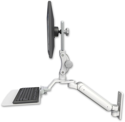 [UL182HP-W3-KU12F] AccessMount™ Ultra 182 Heavy Duty Arm with Paralink monitor mount wall mount and a 12" flat keyboard tray