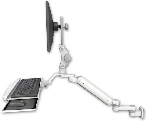 [UL182HP-W5-KUB-AS1] AccessMount™ Ultra 182 Heavy Duty Arm with Paralink monitor mount 3.5" wall mount, a wrist-rest keyboard tray, and an 6" arm