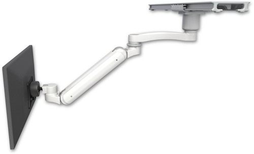 [UL182IBV-PS28-D1-A1] AccessMount™ Inverted Ultra 182 ball pivot LCD Arm mount on a ProSlide 28" track slider with a 1" riser and an 11" arm