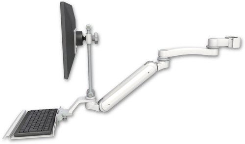 [UL182IEV7-P15-KU12-A1] AccessMount™ Inverted Ultra 182 Arm with EV710 monitor mount mount for a 1.5" pole, a 12" keyboard tray, and an 11" arm