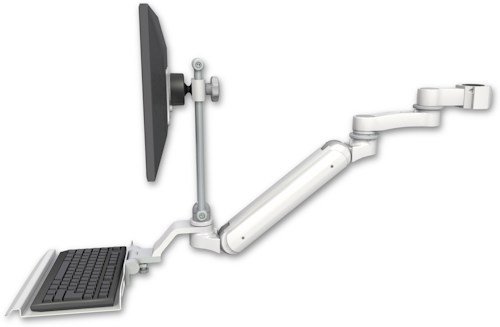 [UL182IEV7-P15-KU12-AS1] AccessMount™ Inverted Ultra 182 Arm with EV710 monitor mount mount for a 1.5" pole, a 12" keyboard tray, and an 6" arm
