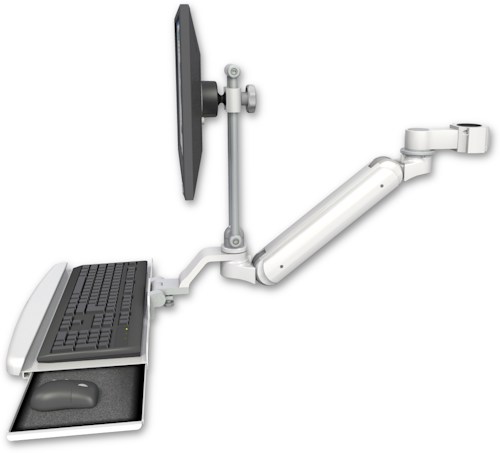 [UL182IEV7-P17-KUB] AccessMount™ Inverted Ultra 182 Arm with EV710 monitor mount mount for a 1.75" pole and a wrist-rest keyboard tray