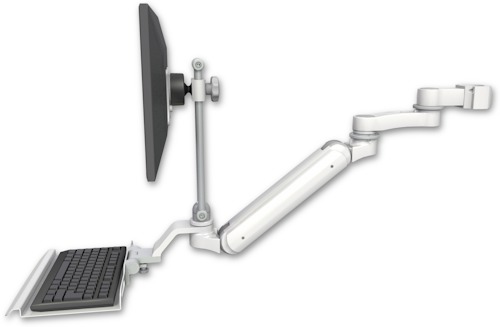 [UL182IEV7-P2-KU12-AS1] AccessMount™ Inverted Ultra 182 Arm with EV710 monitor mount mount for a 2" pole, a 12" keyboard tray, and an 6" arm