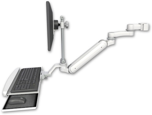 [UL182IEV7-P2-KUB-AS1] AccessMount™ Inverted Ultra 182 Arm with EV710 monitor mount mount for a 2" pole, a wrist-rest keyboard tray, and an 6" arm
