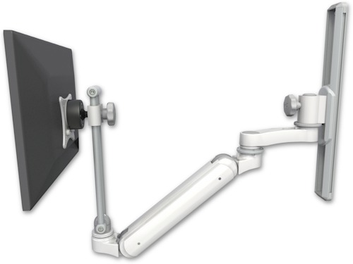 [UL182IEV7-T19-AS1] AccessMount™ Inverted Ultra 182 Arm with EV710 monitor mount mount on a 19" wall track slider and an 6" arm