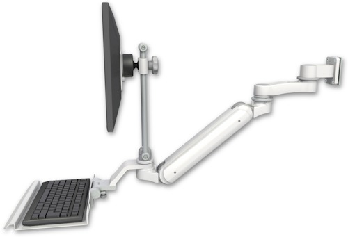 [UL182IEV7-W5-KU12-AS1] AccessMount™ Inverted Ultra 182 Arm with EV710 monitor mount 3.5" wall mount, a 12" keyboard tray, and an 6" arm
