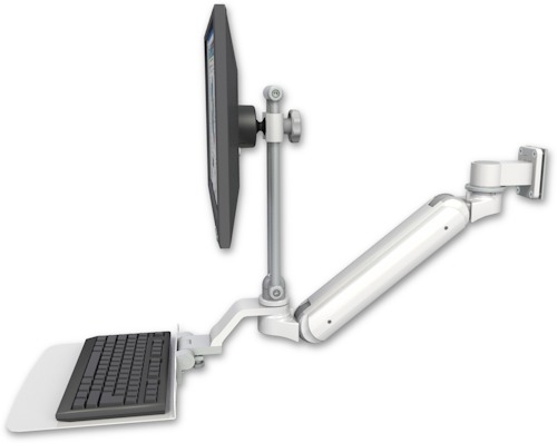 [UL182IEV7-W5-KU12F] AccessMount™ Inverted Ultra 182 Arm with EV710 monitor mount 3.5" wall mount and a 12" flat keyboard tray