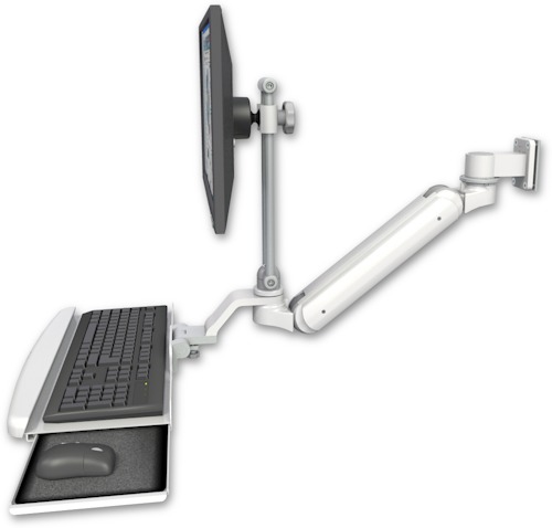 [UL182IEV7-W5-KUB] AccessMount™ Inverted Ultra 182 Arm with EV710 monitor mount 3.5" wall mount and a wrist-rest keyboard tray