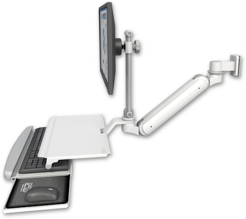 [UL182IEV7-W5-KUS] AccessMount™ Inverted Ultra 182 Arm with EV710 monitor mount 3.5" wall mount and a work surface tray and slide-out keyboard tray