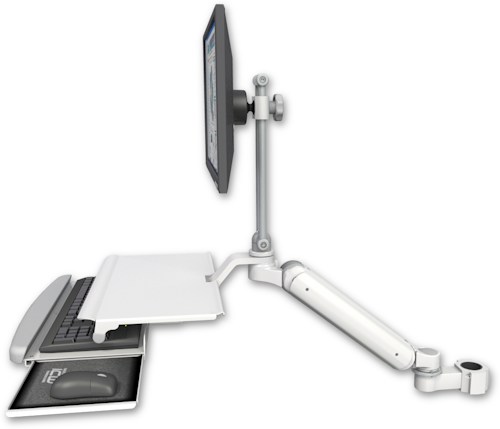 [UL182HEV7-P17-KUS] AccessMount™ Ultra 182 Heavy Duty Arm with EV710 monitor mount mount for a 1.75" pole and a work surface tray and slide-out keyboard tray