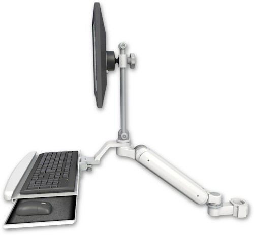 [UL182HEV7-P2-KUB] AccessMount™ Ultra 182 Heavy Duty Arm with EV710 monitor mount mount for a 2" pole and a wrist-rest keyboard tray