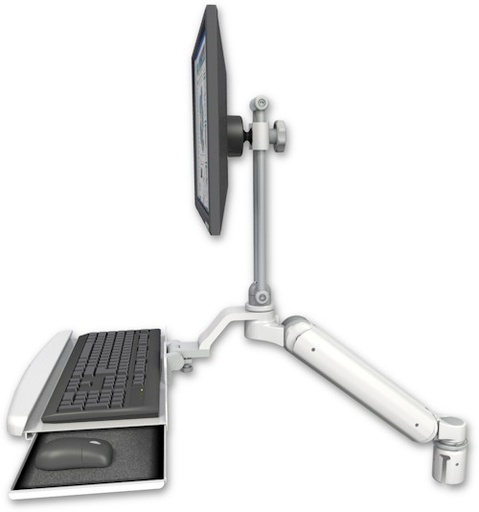 [UL182HEV7-R2-KUB] AccessMount™ Ultra 182 Heavy Duty Arm with EV710 monitor mount mount for a 2" radius and a wrist-rest keyboard tray