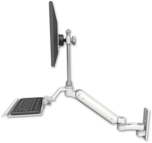 [UL182HEV7-W3-KU12-AS1] AccessMount™ Ultra 182 Heavy Duty Arm with EV710 monitor mount wall mount, a 12" keyboard tray, and an 6" arm