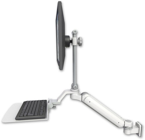 [UL182HEV7-W5-KU12F] AccessMount™ Ultra 182 Heavy Duty Arm with EV710 monitor mount 3.5" wall mount and a 12" flat keyboard tray