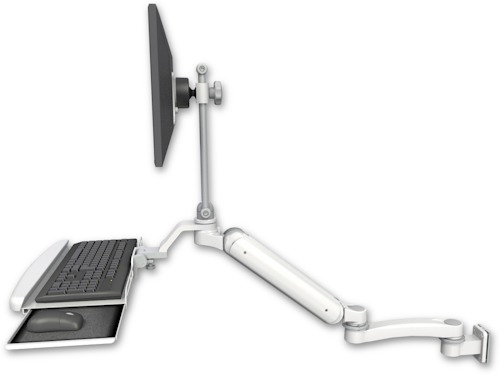 [UL182HEV7-W5-KUB-A1] AccessMount™ Ultra 182 Heavy Duty Arm with EV710 monitor mount 3.5" wall mount, a wrist-rest keyboard tray, and an 11" arm