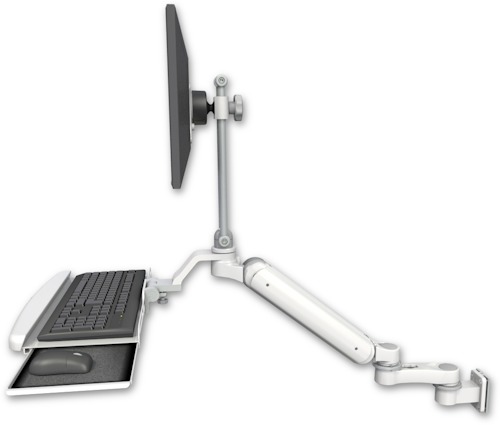 [UL182HEV7-W5-KUB-AS1] AccessMount™ Ultra 182 Heavy Duty Arm with EV710 monitor mount 3.5" wall mount, a wrist-rest keyboard tray, and an 6" arm