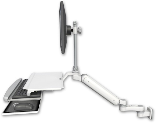 [UL182HEV7-W5-KUS-AS1] AccessMount™ Ultra 182 Heavy Duty Arm with EV710 monitor mount 3.5" wall mount, a work surface tray and slide-out keyboard tray, and an 6" arm